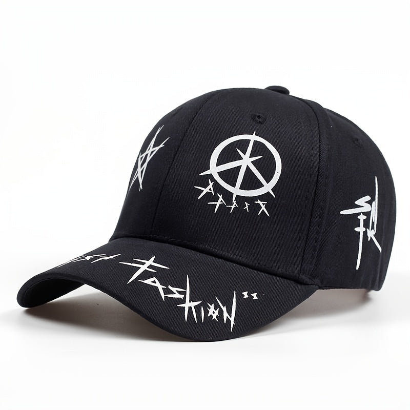 Urban Edge Printed Baseball Cap - Black