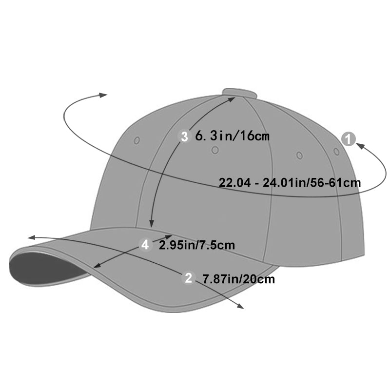 Urban Edge Printed Baseball Cap - Size & Measurement
