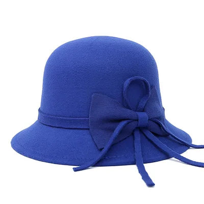 Velora Wool Felt Cloche Hat - Blue