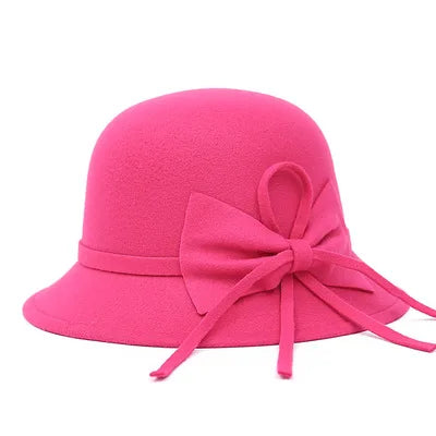 Velora Wool Felt Cloche Hat - Pink