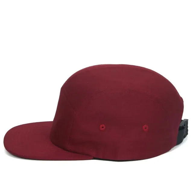 Versatile 5-Panel Cap - Burgundy