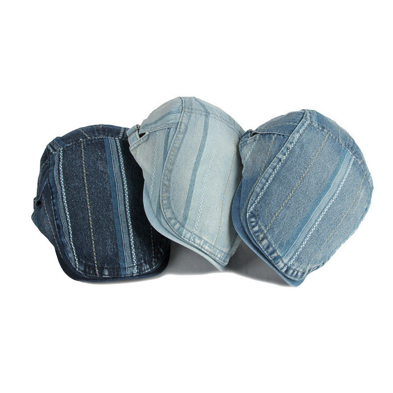 Versatile Denim Ivy Flat Cap - All Three 