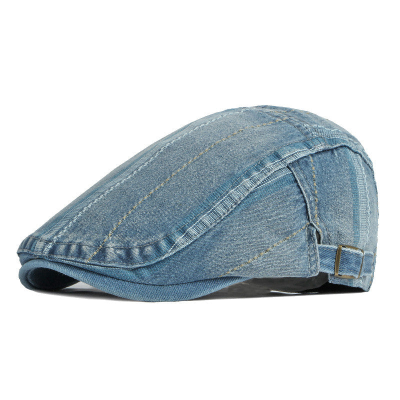 Versatile Denim Ivy Flat Cap - Blue 
