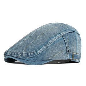 Versatile Denim Ivy Flat Cap - Blue 