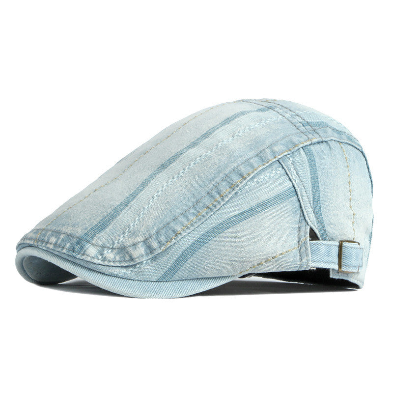 Versatile Denim Ivy Flat Cap - Sky Blue 