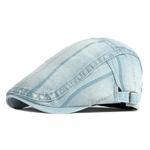 Versatile Denim Ivy Flat Cap - Sky Blue 