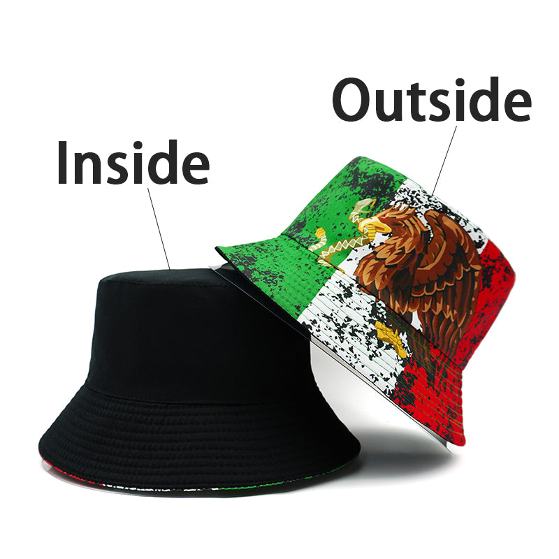 Vibrant Mexican Flag-Inspired Bucket Hat - Inside Outside