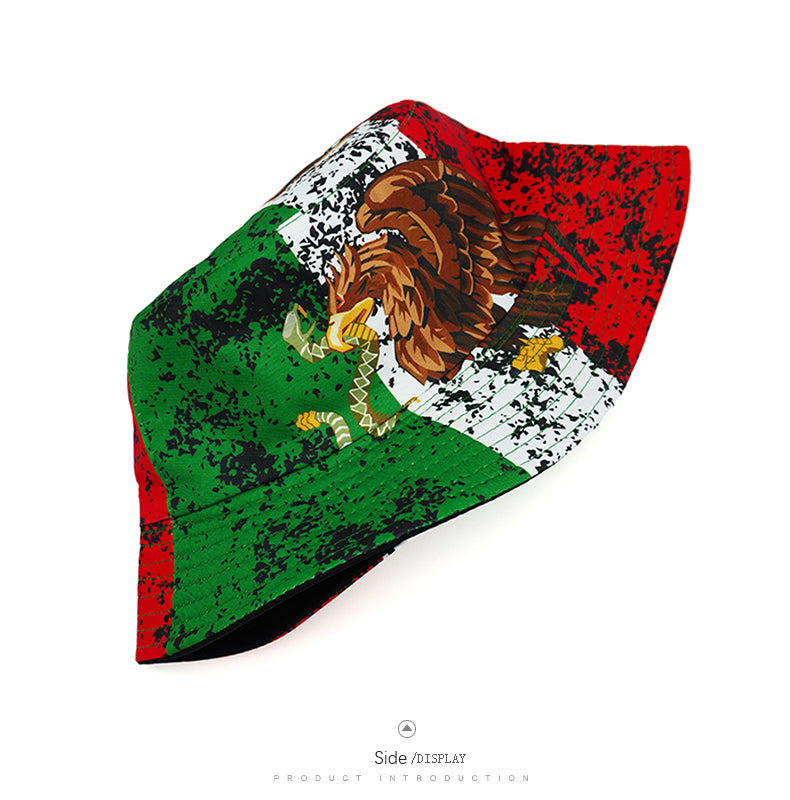 Vibrant Mexican Flag-Inspired Bucket Hat - Side Display