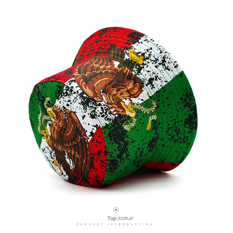 Vibrant Mexican Flag-Inspired Bucket Hat - Top  Display