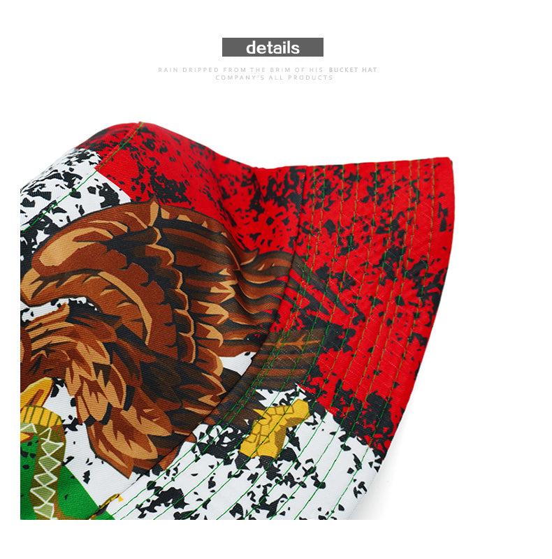 Vibrant Mexican Flag-Inspired Bucket Hat - Zoom Display