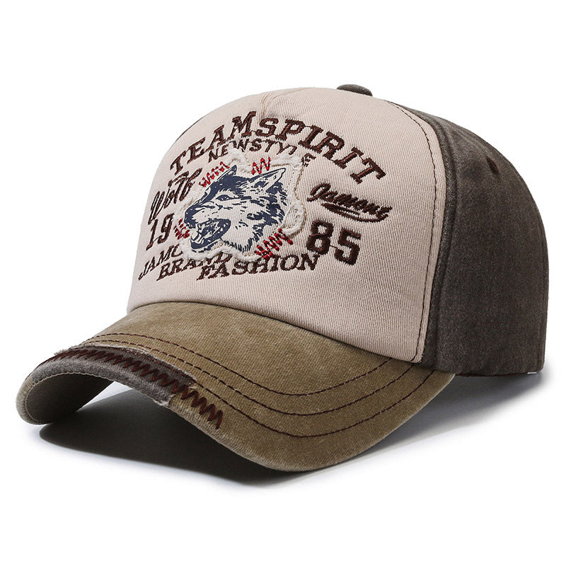Vintage-Inspired ‘Team Spirit’ Baseball Cap - Khaki Coffee