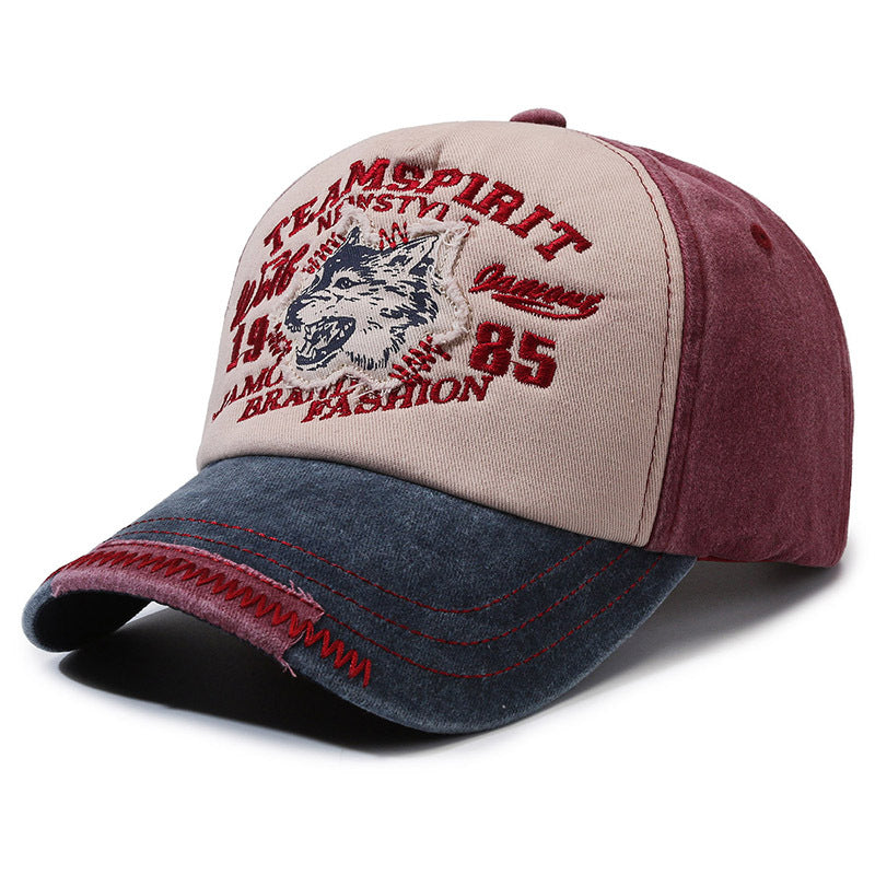 Vintage-Inspired ‘Team Spirit’ Baseball Cap - Navy Blue  Red