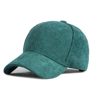 Vintage-Style Corduroy Baseball Cap – Green