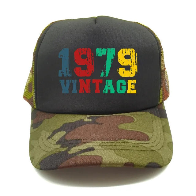 Vintage 1979 Trucker Hat  - Black & Camo