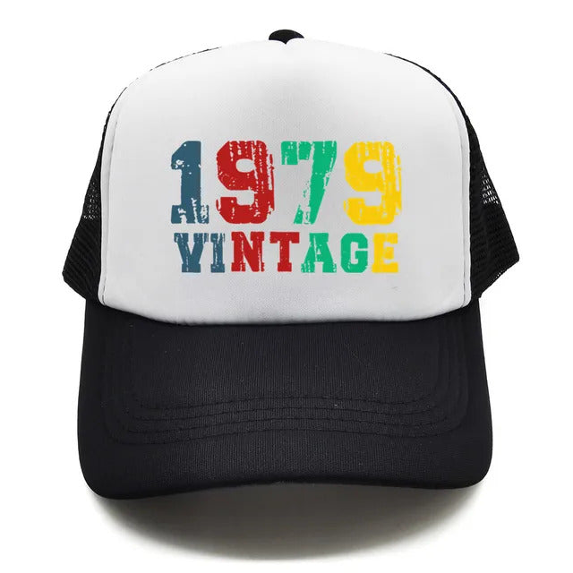 Vintage 1979 Trucker Hat  - White & Black 