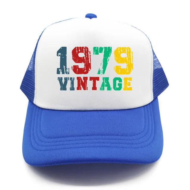 Vintage 1979 Trucker Hat  - White & Blue 