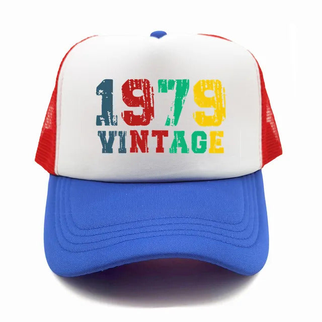 Vintage 1979 Trucker Hat  - White Blue & Red
