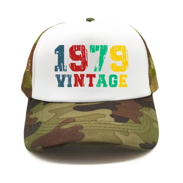 Vintage 1979 Trucker Hat  - White & Camo