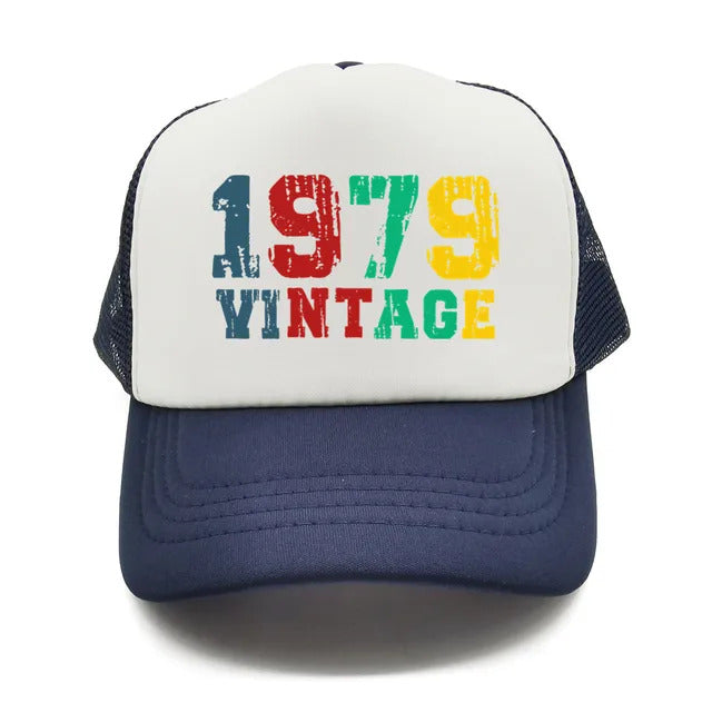 Vintage 1979 Trucker Hat  - White & Navy 