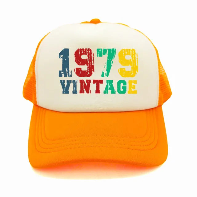 Vintage 1979 Trucker Hat  - White & Orange 
