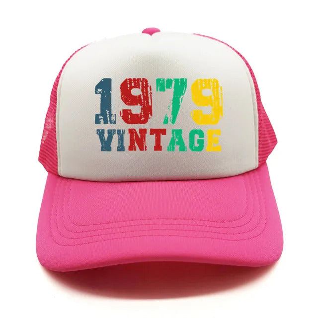 Vintage 1979 Trucker Hat  - White & Pink 
