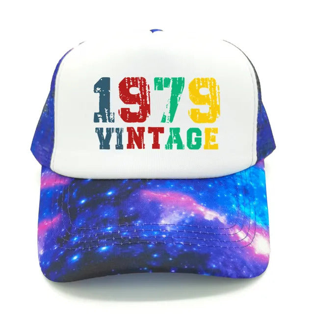 Vintage 1979 Trucker Hat  - White & Universe  