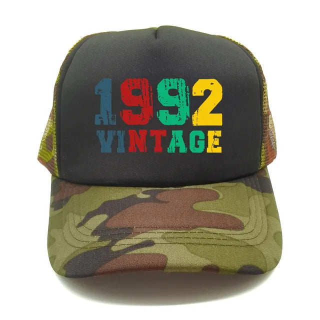 Vintage 1992 Trucker Hat  - Black & Camo 