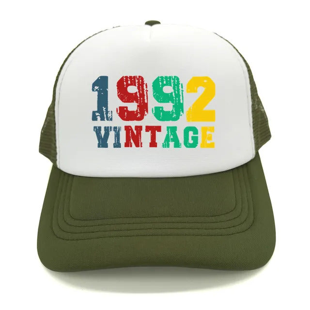 Vintage 1992 Trucker Hat  - White & Army Green  