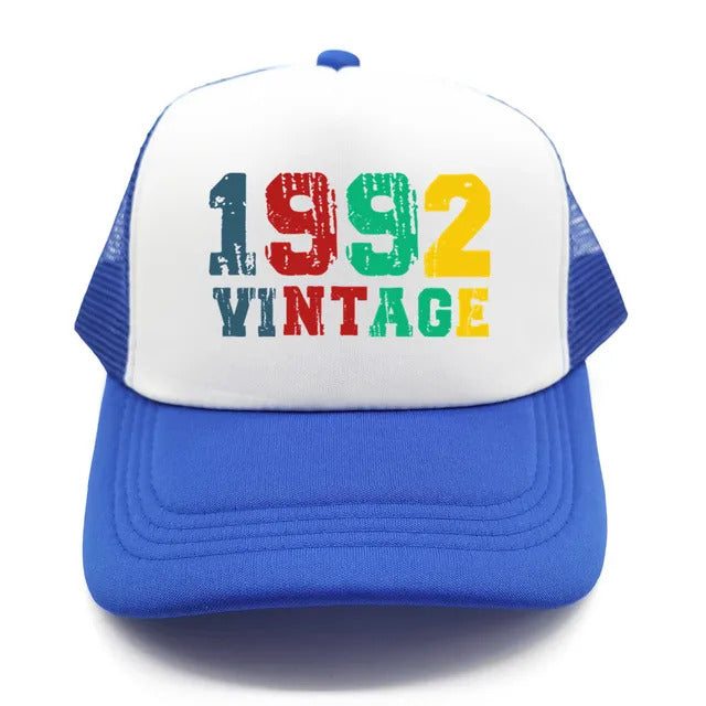 Vintage 1992 Trucker Hat  - White & Blue 