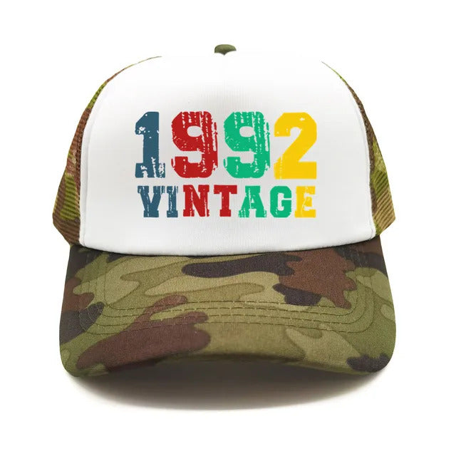 Vintage 1992 Trucker Hat  - White & Camo 