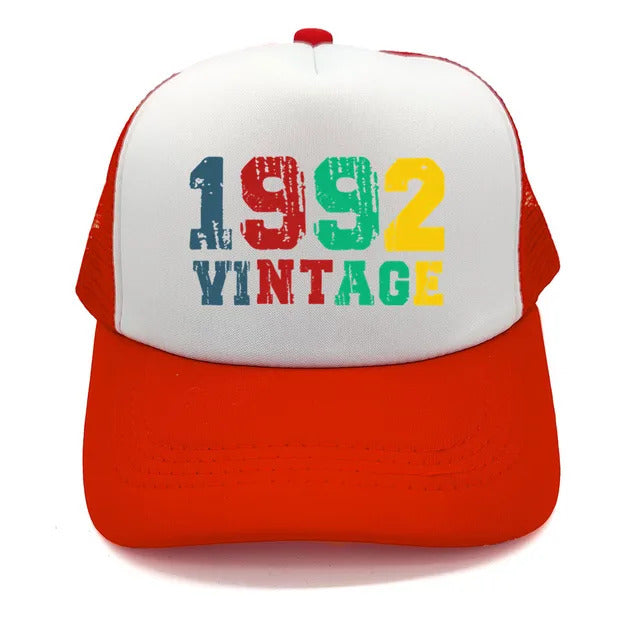 Vintage 1992 Trucker Hat  - White & Dark Orange 