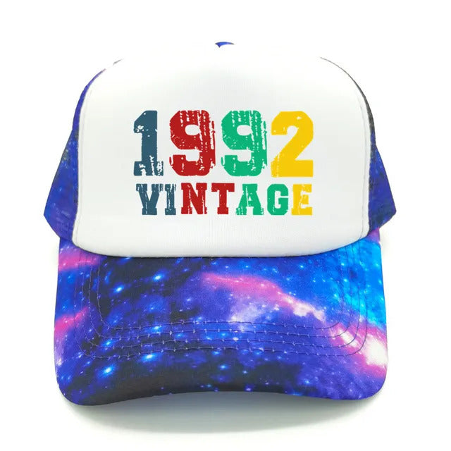 Vintage 1992 Trucker Hat  - White & Galaxy 