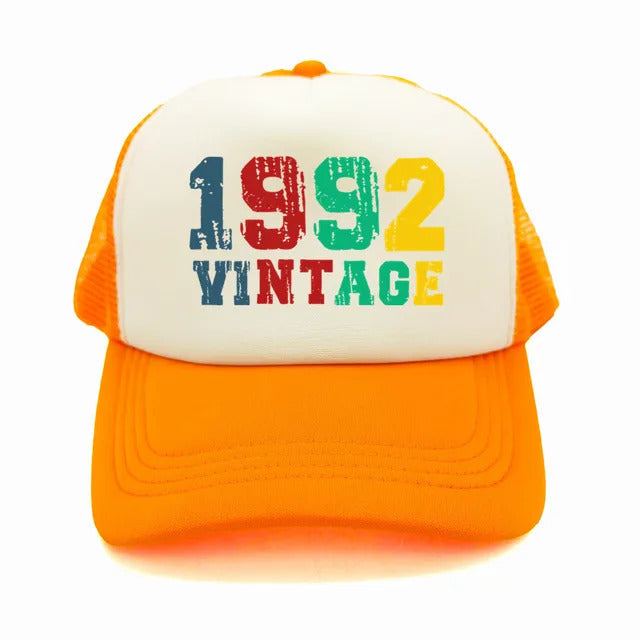 Vintage 1992 Trucker Hat  - White & Orange  