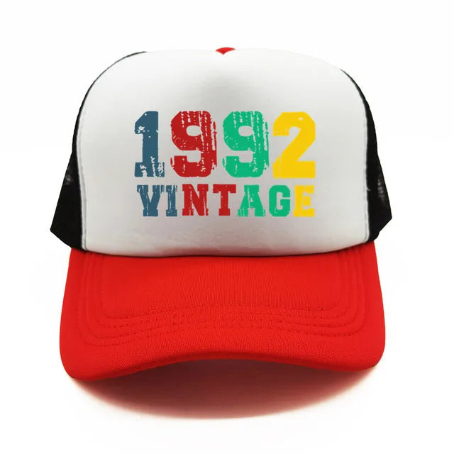 Vintage 1992 Trucker Hat  - White Red & Black 