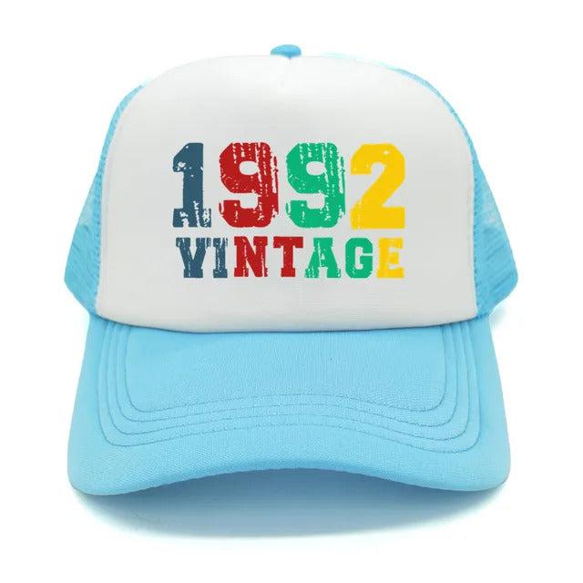Vintage 1992 Trucker Hat  - White & Sky Blue 