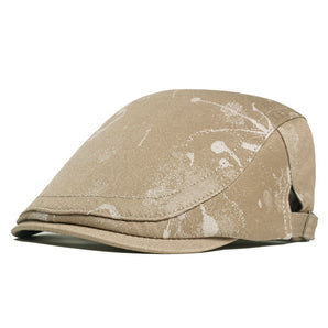 Vintage Artistic Pattern Flat Cap - Beige 