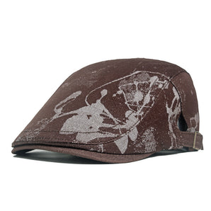 Vintage Artistic Pattern Flat Cap - Brown 
