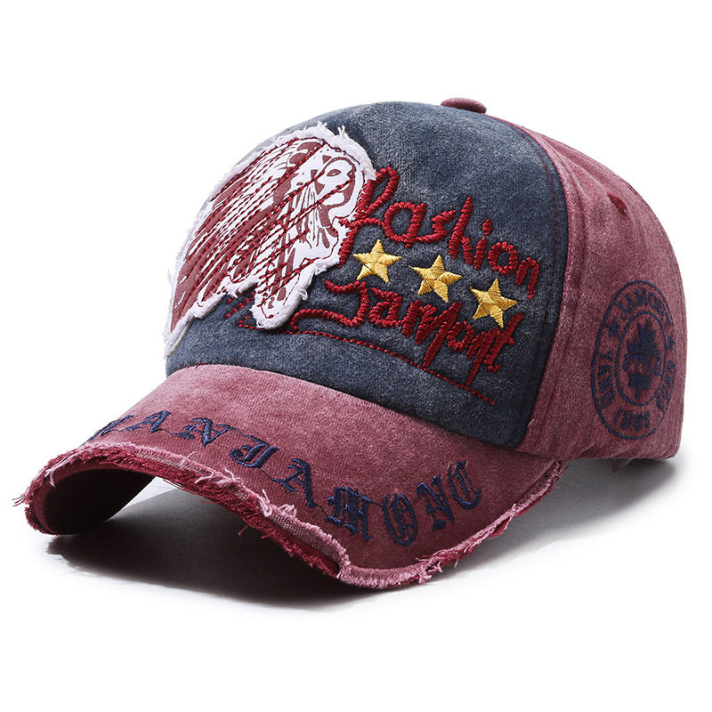 Vintage Astronaut Universe Baseball Hat - Red 
