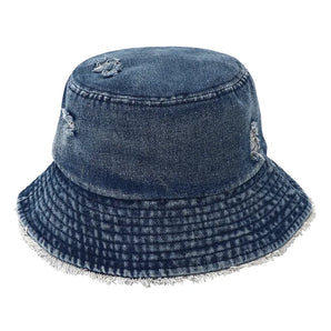 Vintage Denim Bucket Hat - Dark Blue
