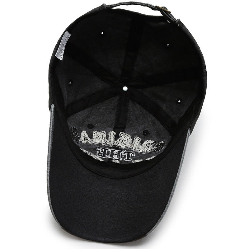 Vintage Embroidered Two-Tone Baseball Cap – Inside