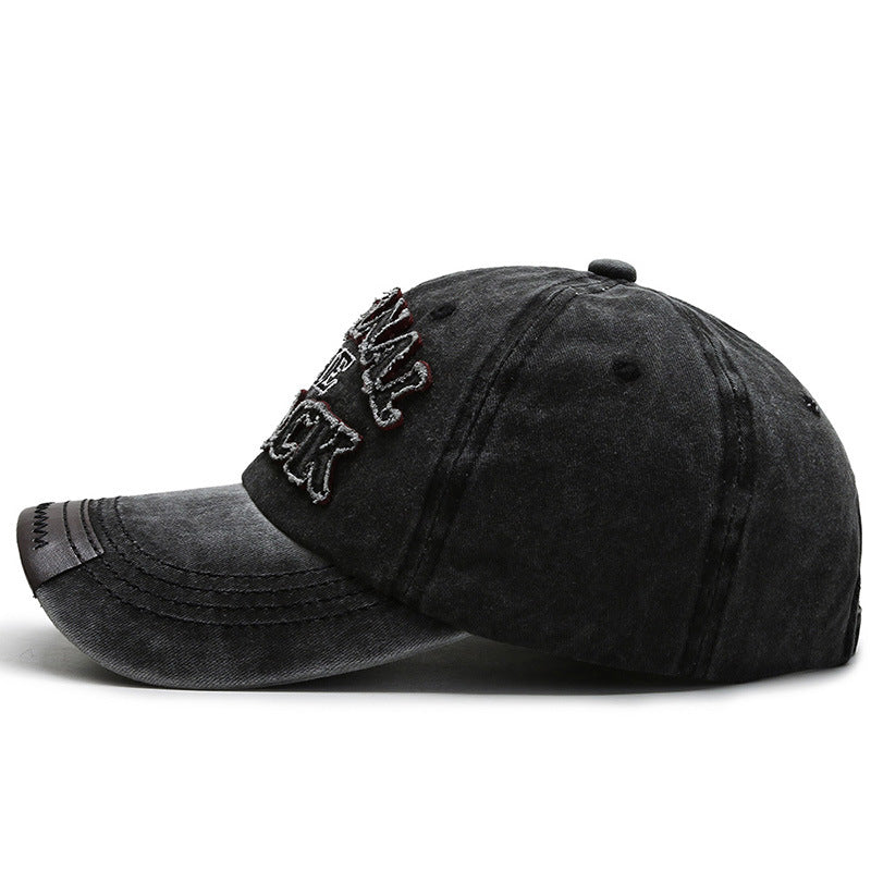 Vintage Embroidered Two-Tone Baseball Cap – Side