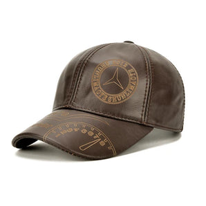 Vintage Leather Speedometer Cap - Coffee