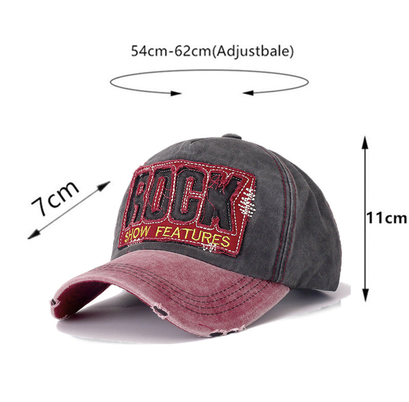  Vintage Washed ‘ROCK’ Baseball Cap - Size & Measurement