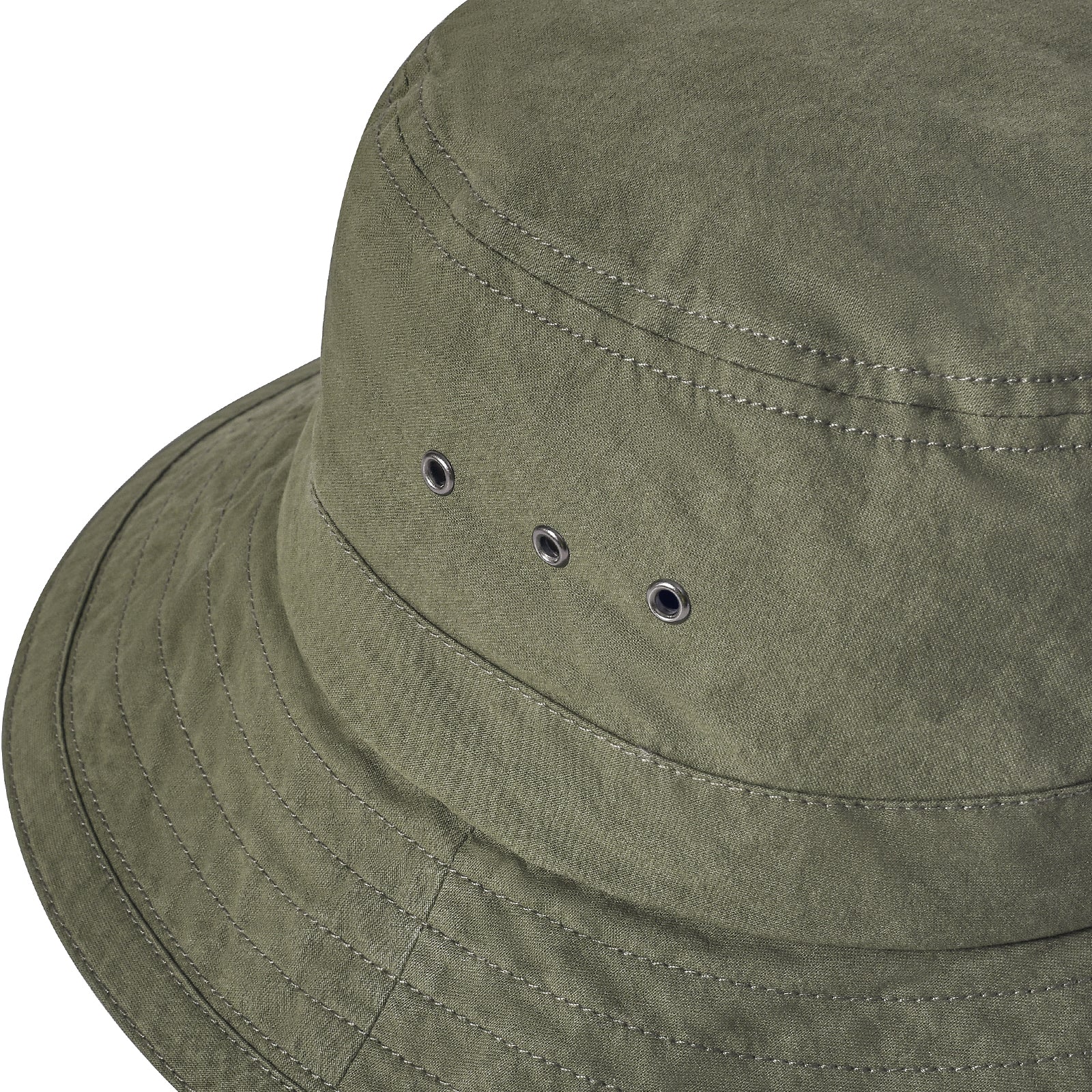 Washed Cotton Plain Bucket Hat with chin straps and ventillation