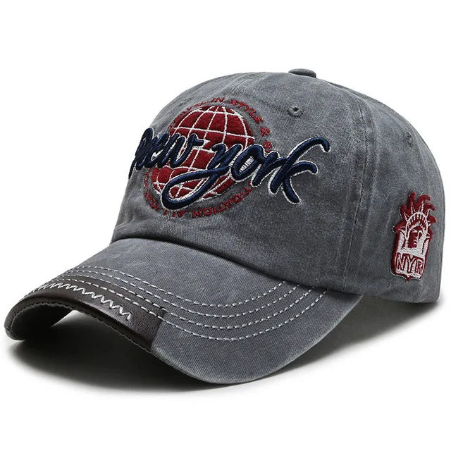 Washed "New York" Baseball Hat – Gray 