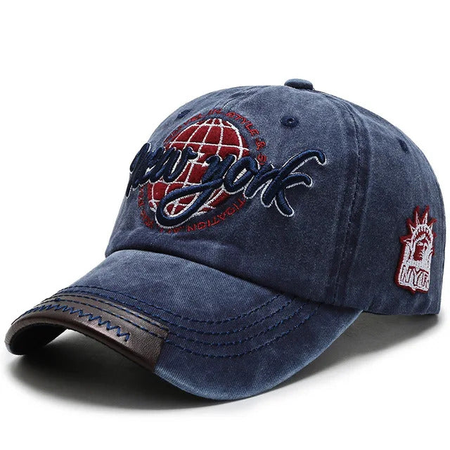 Washed "New York" Baseball Hat – Navy