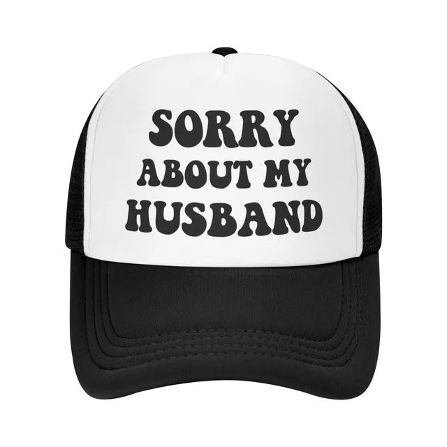 Wife’s Apology Funny Trucker Hat - White & Black