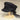 Women's Wool Felt Newsboy Cap with Ribbon Accent - Baker Boy Flat Top Hat - Black