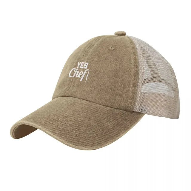YES Chef Unisex Trucker Hat - Beige 